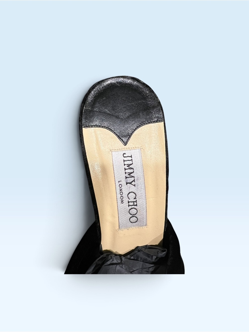Jimmy Choo Black Velvet Rhinestone-Trim Slide Mules - Picture 16 of 16